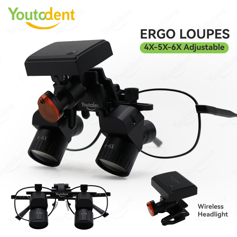 Medical Lab Equipment - Dental 4-6X Adjustable Loupe Head mounted