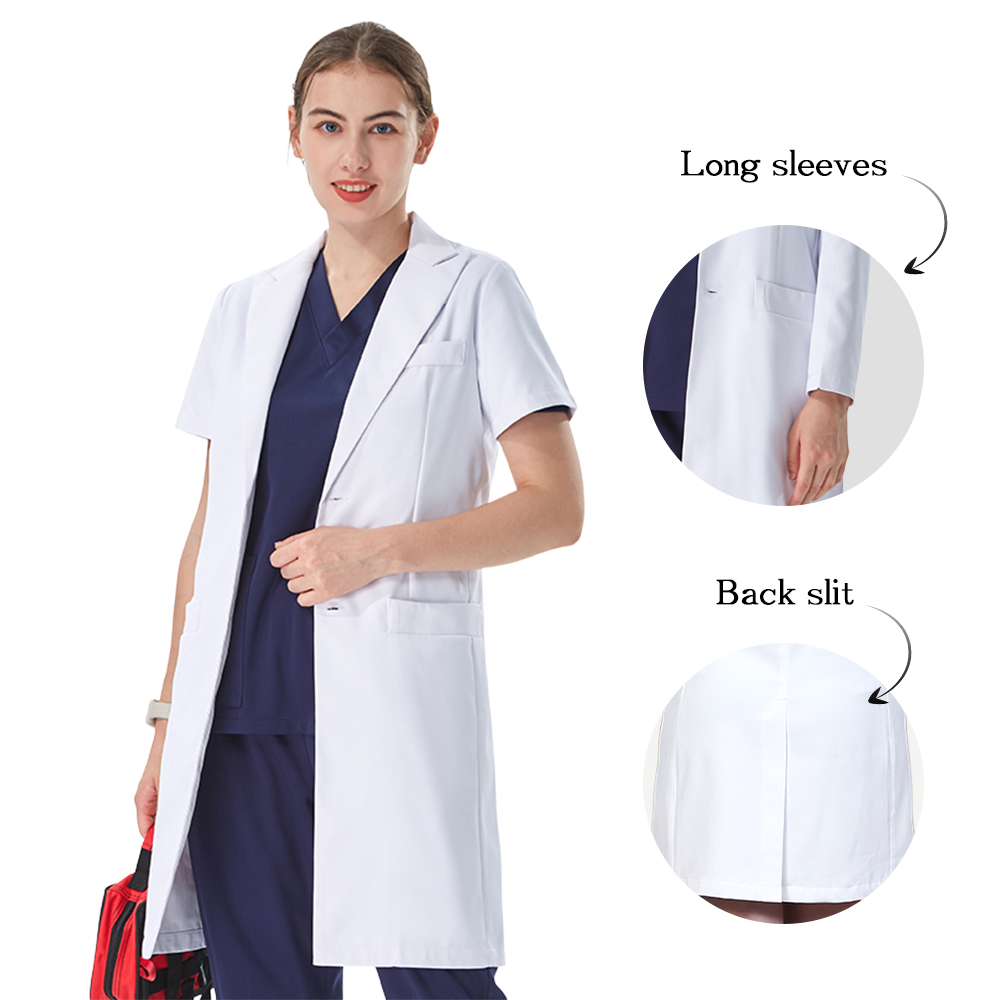 Medical Lab Coat - Thoughtful Lapel Collar White Lab Coat
