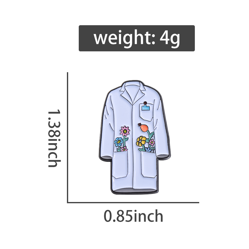 Floral Lab Coat Enamel Pins Cu - Medical Lab Logo ulasan dan harga