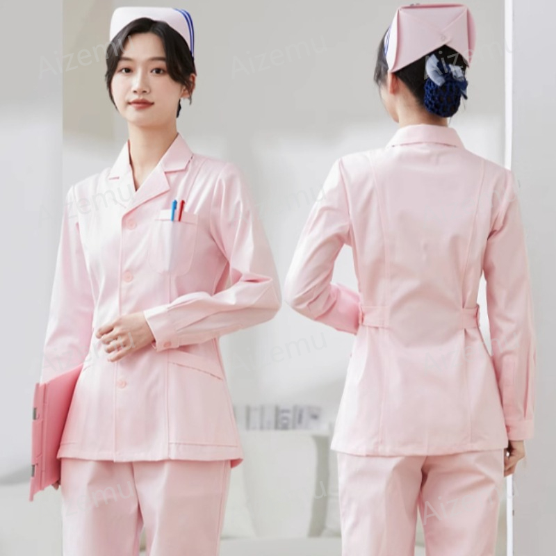 New White Long Sleeve Nurse Un - Medical Lab Logo ulasan dan harga