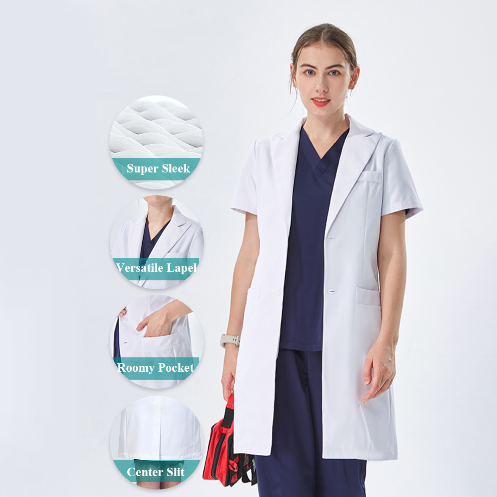 Thoughtful Lapel Collar White  - Medical Lab Coat ulasan dan harga