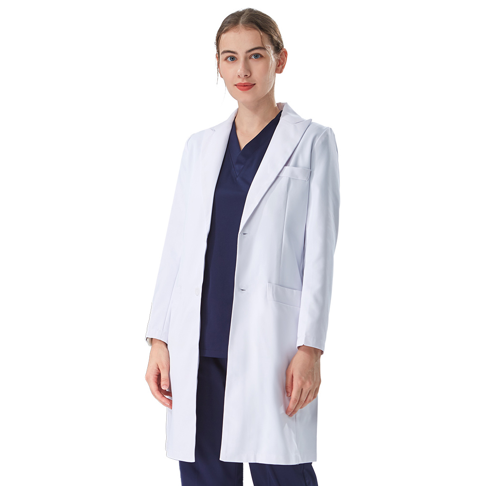 Thoughtful Lapel Collar White  - Medical Lab Coat ulasan dan harga